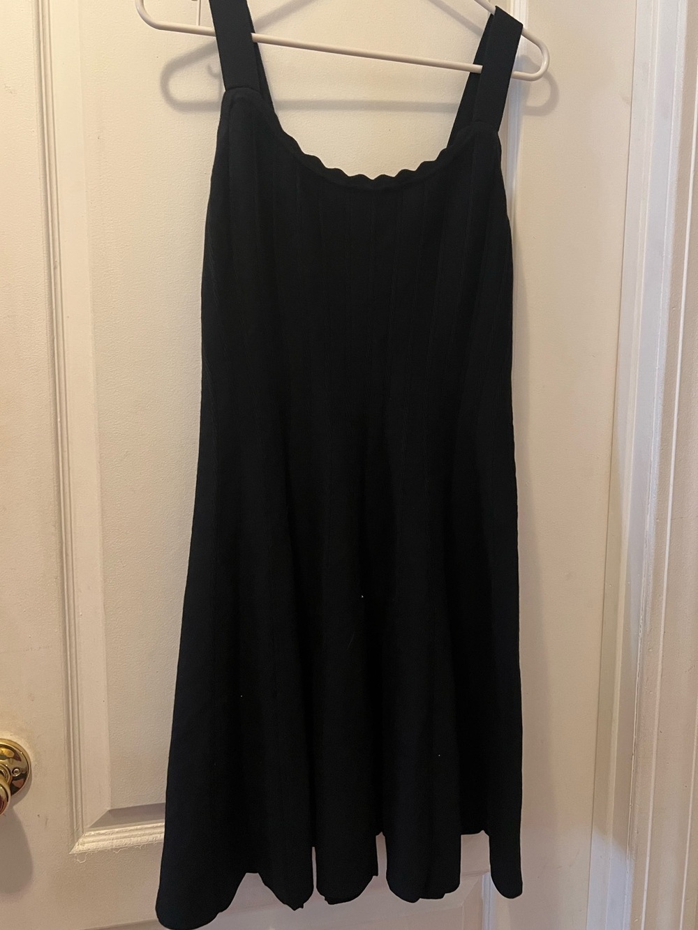 NWT ARACH&CLOZ Black Sleeveless Scalloped Knit Mini Dress, Size XL